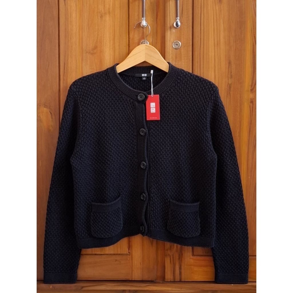 Uniqlo Tweed Cardigan Black