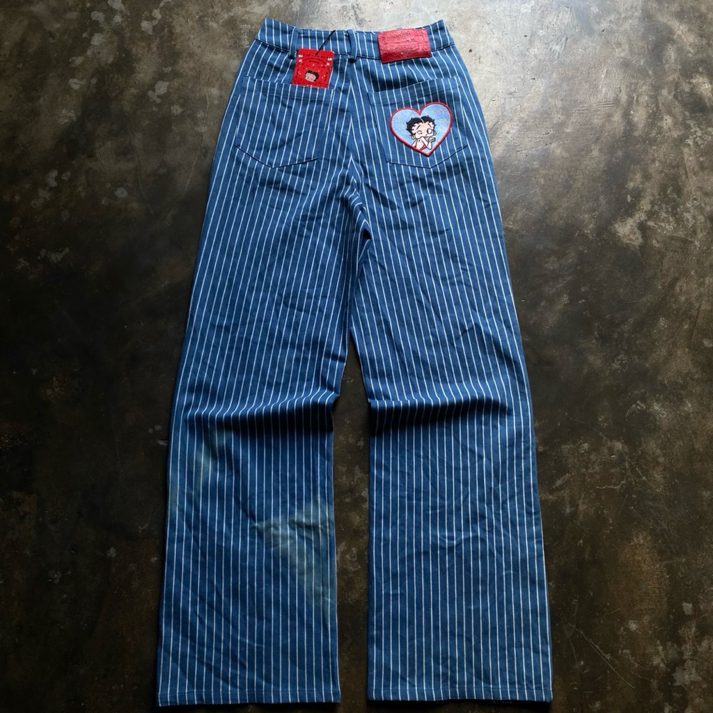 POMELO X BETTY BOOP BNWT STRIPE HIGH WAIST BADDIE WOMEN PANTS