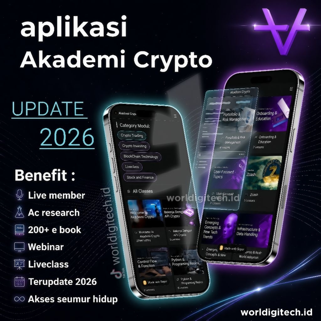 aplikasi modul Akademi Crypto TERUPDATE 2026 | jaminan akses lifetime | terbaru 2026