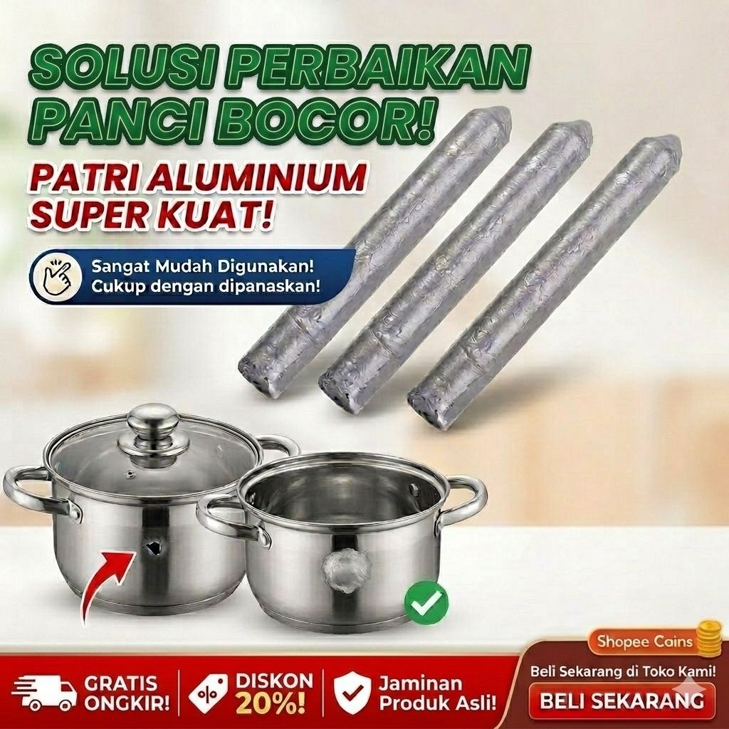 PATRI ALUMUNIUM tambal panci wajan kompor dll/suhu rendah