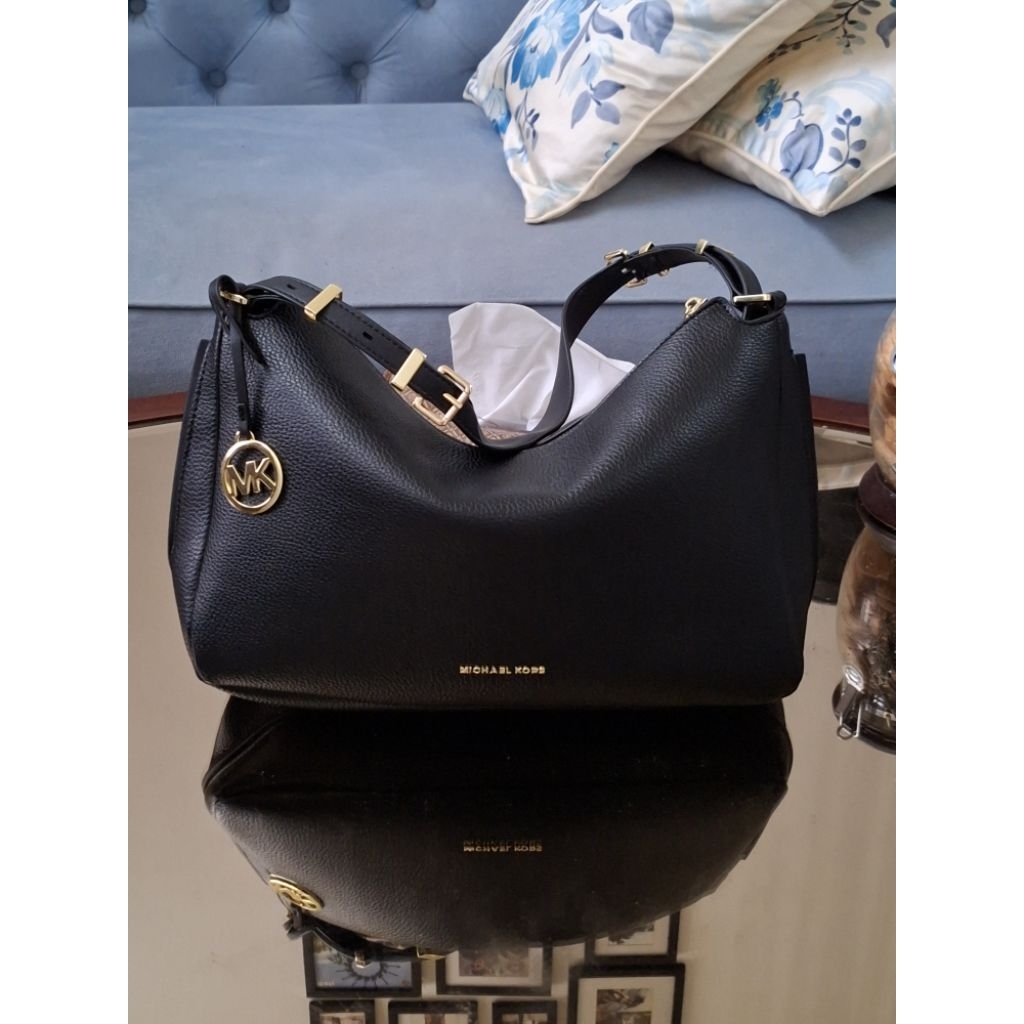 MK NOLITA MEDIUM SHOULDER BAG PREMIUM KULIT ASLI HITAM