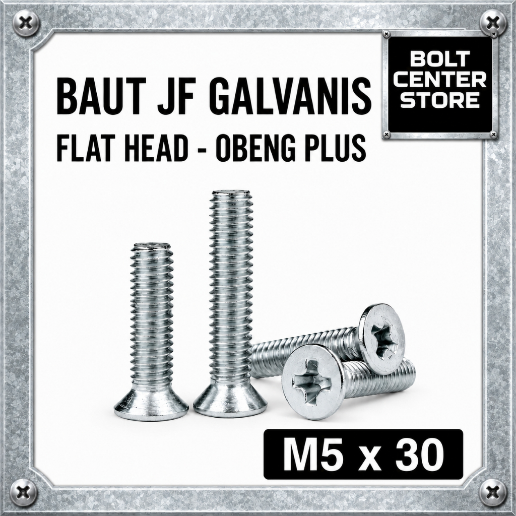 M5x30 Baut JF Flat Head Baut JF M5 x 30 Obeng Plus