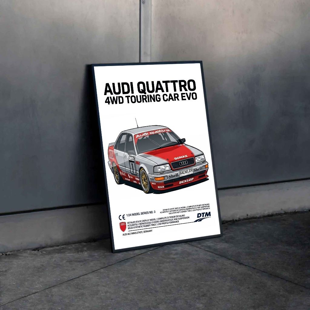 POSTER A3 AUDI Quattro Touring Car DTM