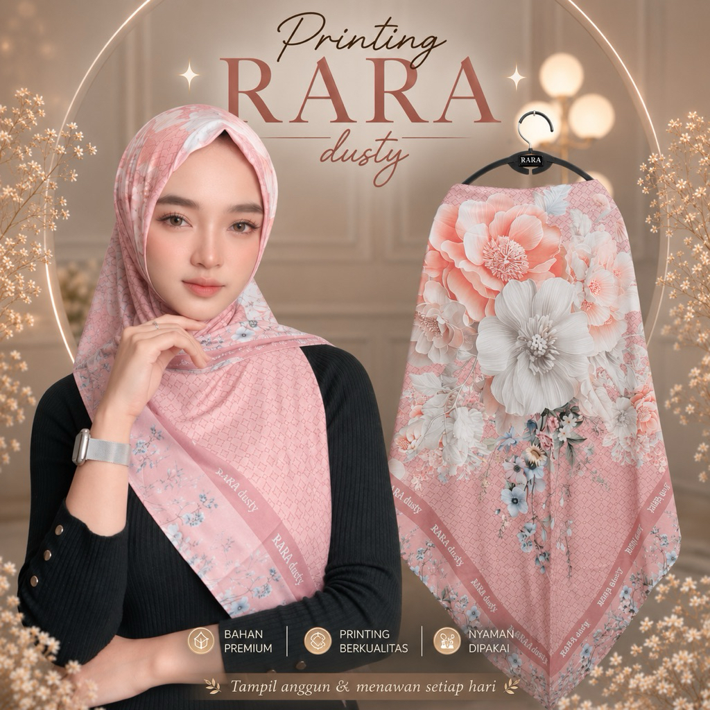Segitiga Dinar Printing Motif bunga / Jilbab instan / Segitiga instan / Jilbab instan segitiga / Seg