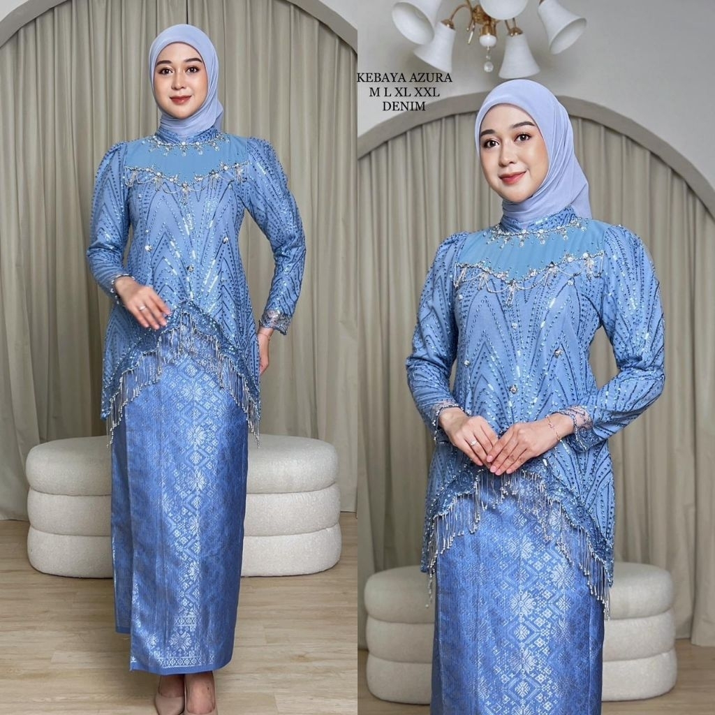 SETELAN KEBAYA AZURA/KEBAYA AZURA/SET KEBAYA AZURA TILE SPANGLE