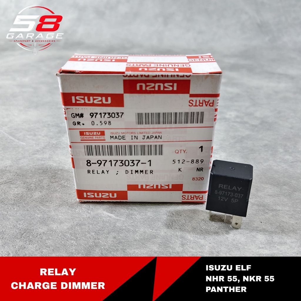 RELAY CHARGE DIMMER 12V KAKI 5 HEADLAMP AC STOP LAMP ISUZU ELF NHR NKR 55 PANTHER SPAREPART MOBIL 89