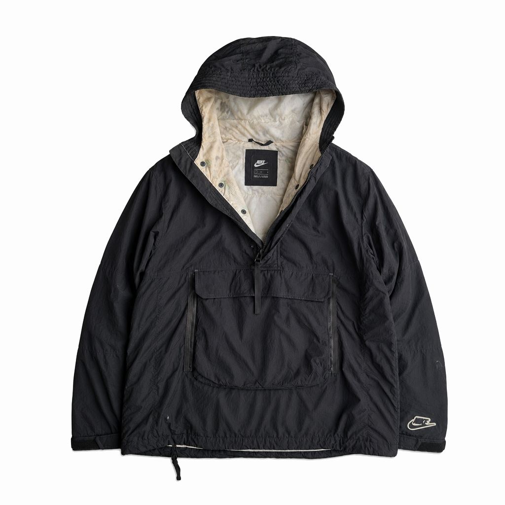 RARE Anorak Nike Hooded Jacket Pullover Silk Black Gorpcore Authentic