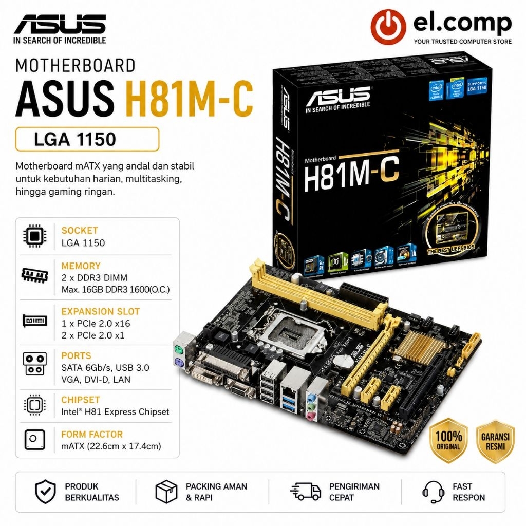 MOTHERBOARD ASUS H81MK/H81MC LGA 1150