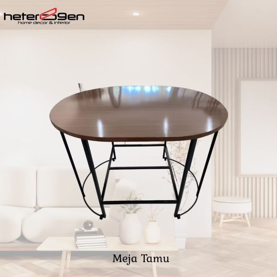 Meja Tamu bahan acp motif kayu glossy