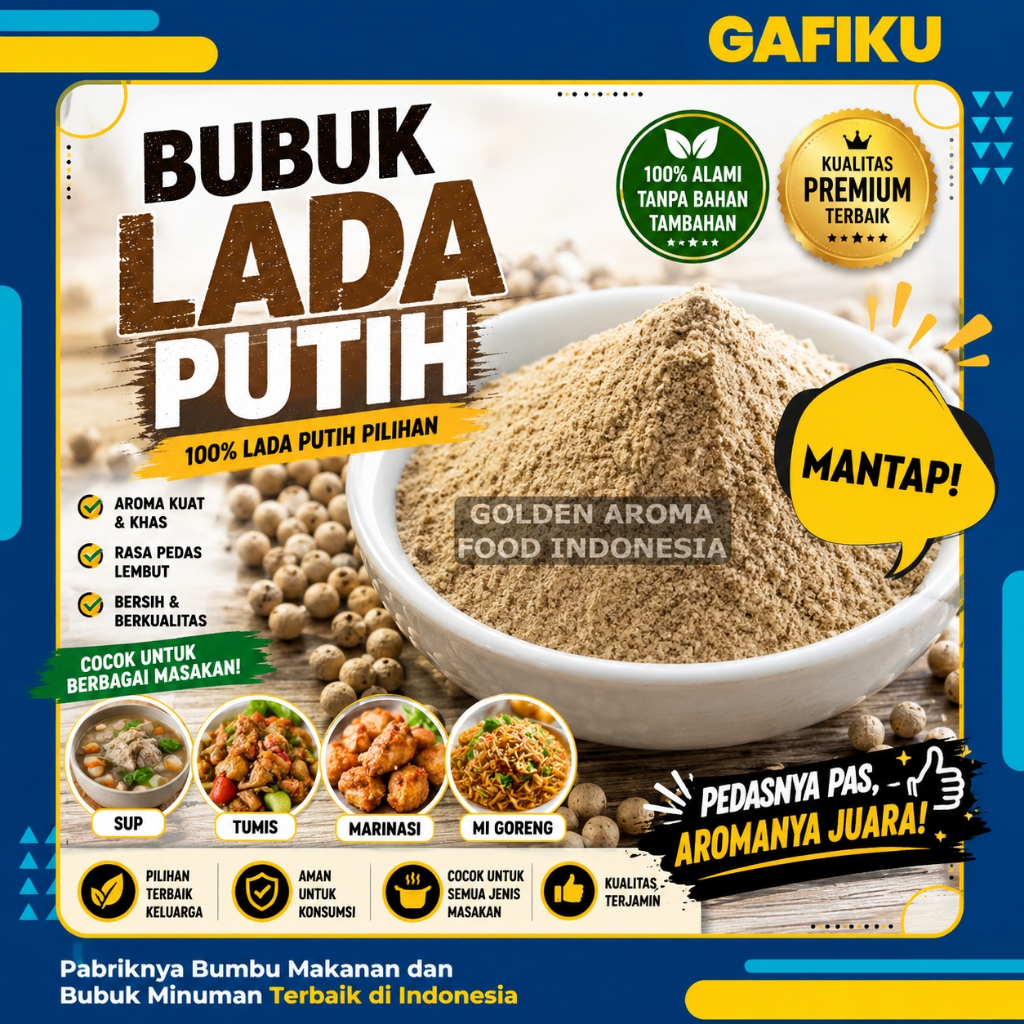 Bubuk Lada Putih Merica 1 Kg Bubuk Merica 1Kg Murah Asli Enak Organik Terbaik