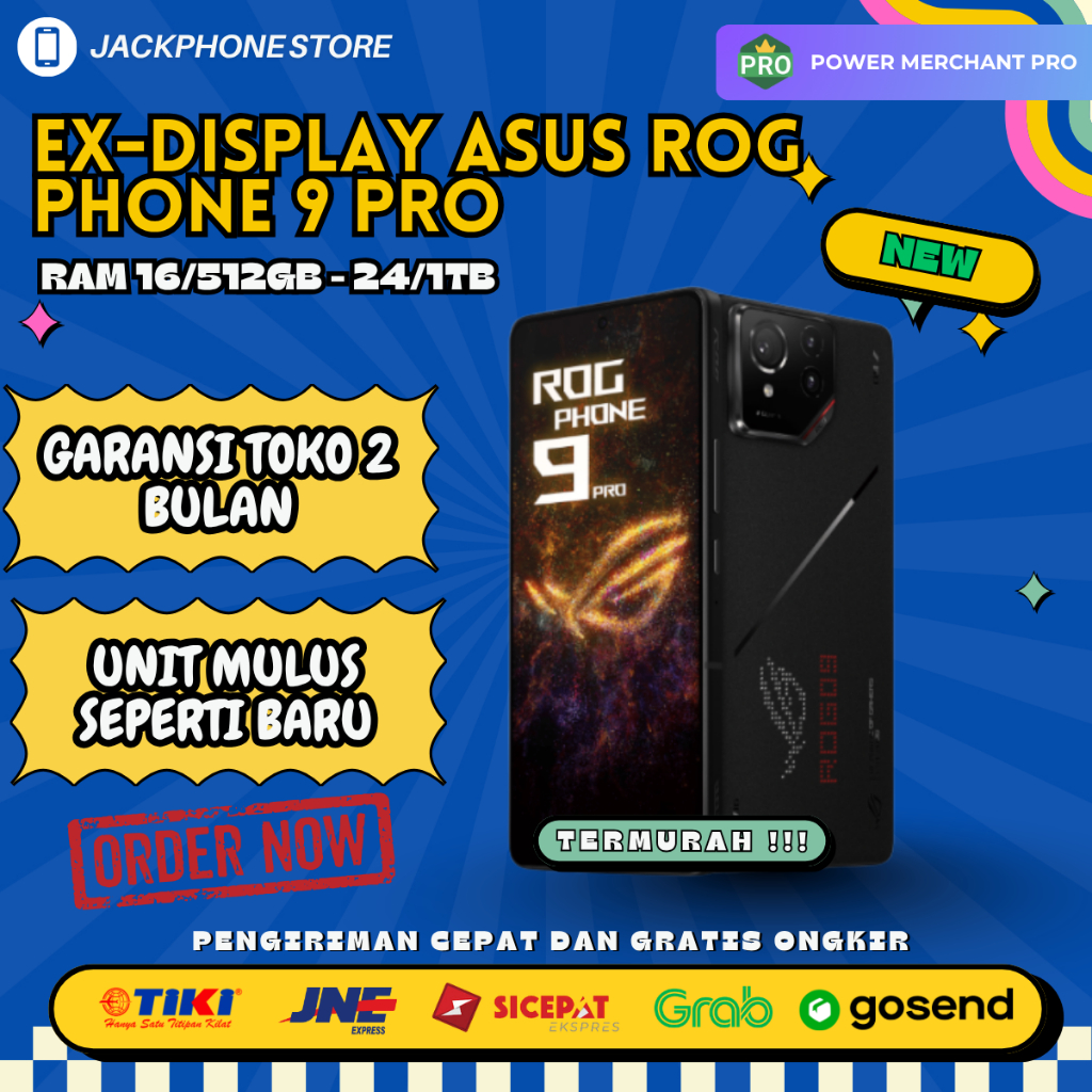 (Ex-Display) Asus ROG Phone 9 Pro Ram 24GB 16GB Internal 1TB 512GB Garansi Toko 2 Bulan