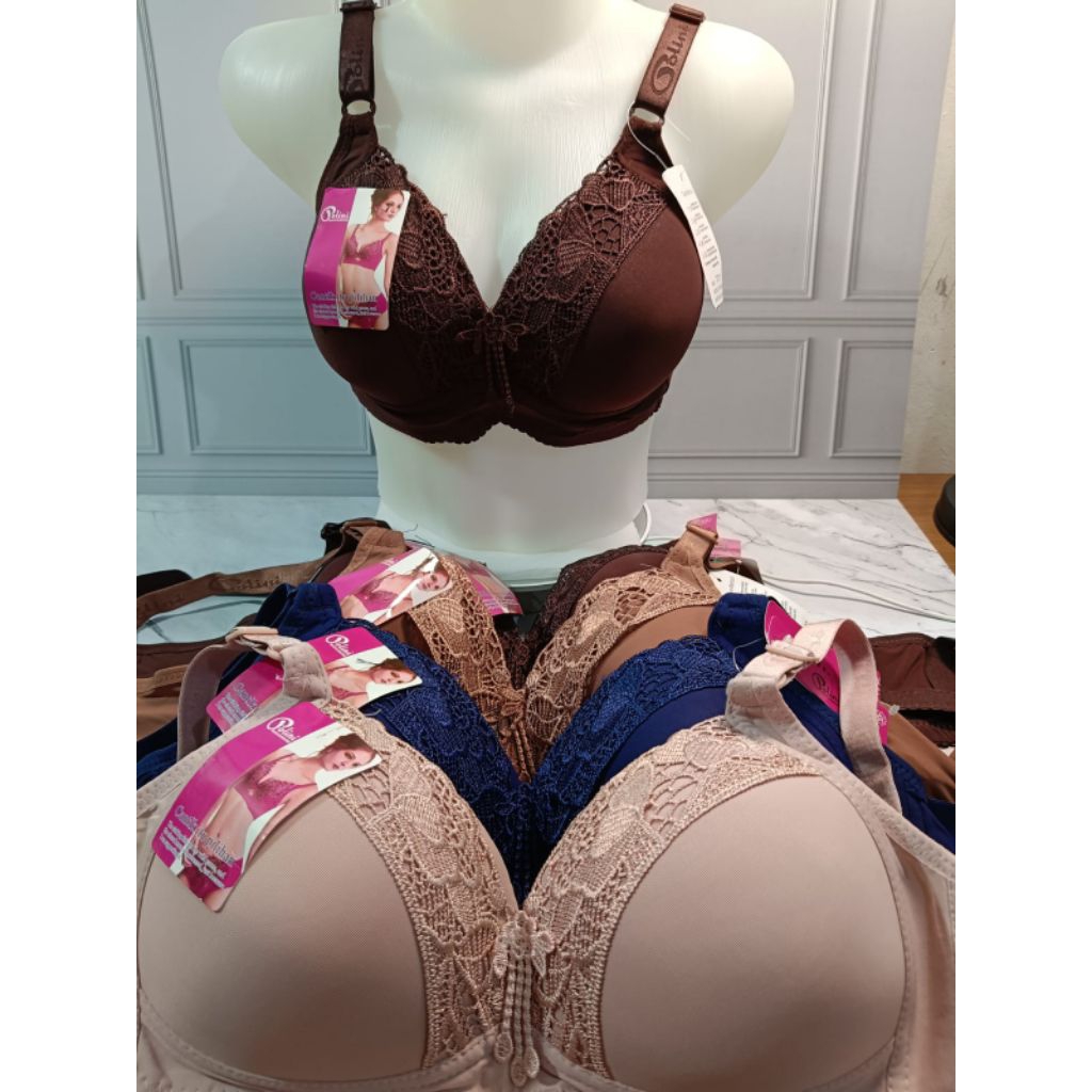 bra polini jumbo renda tanpa kawat busa tipis 3 pcs random 36- 46