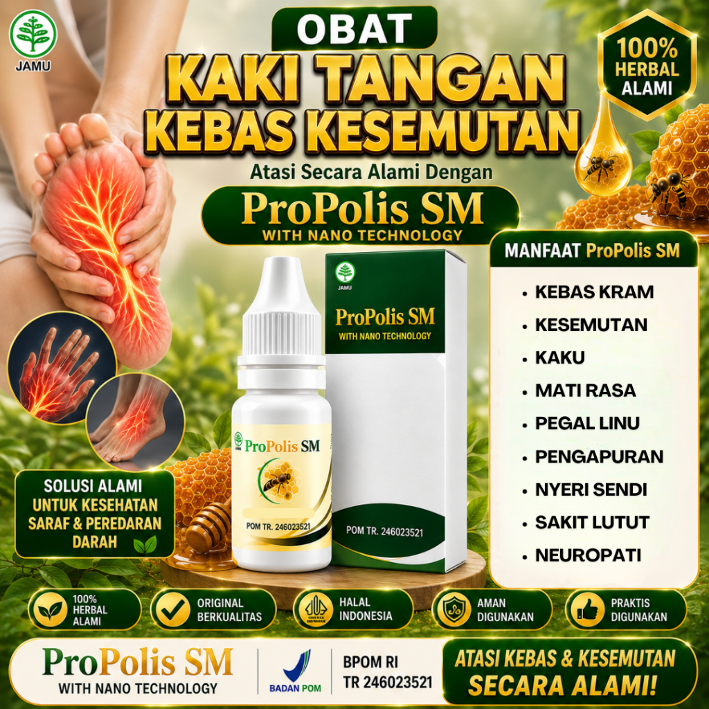 Obat Herbal Kaki Kebas Pegal Pegal Kesemutan Syaraf Kejepit Urat saraf Kejepit PROPOLIS SM BRAZIL - 