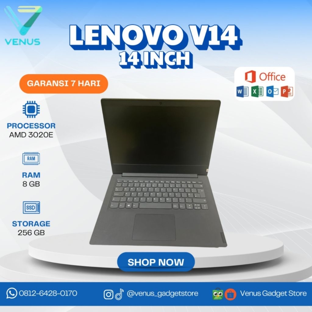 LAPTOP LENOVO V14 AMD 3020E RAM 8GB SSD 256GB