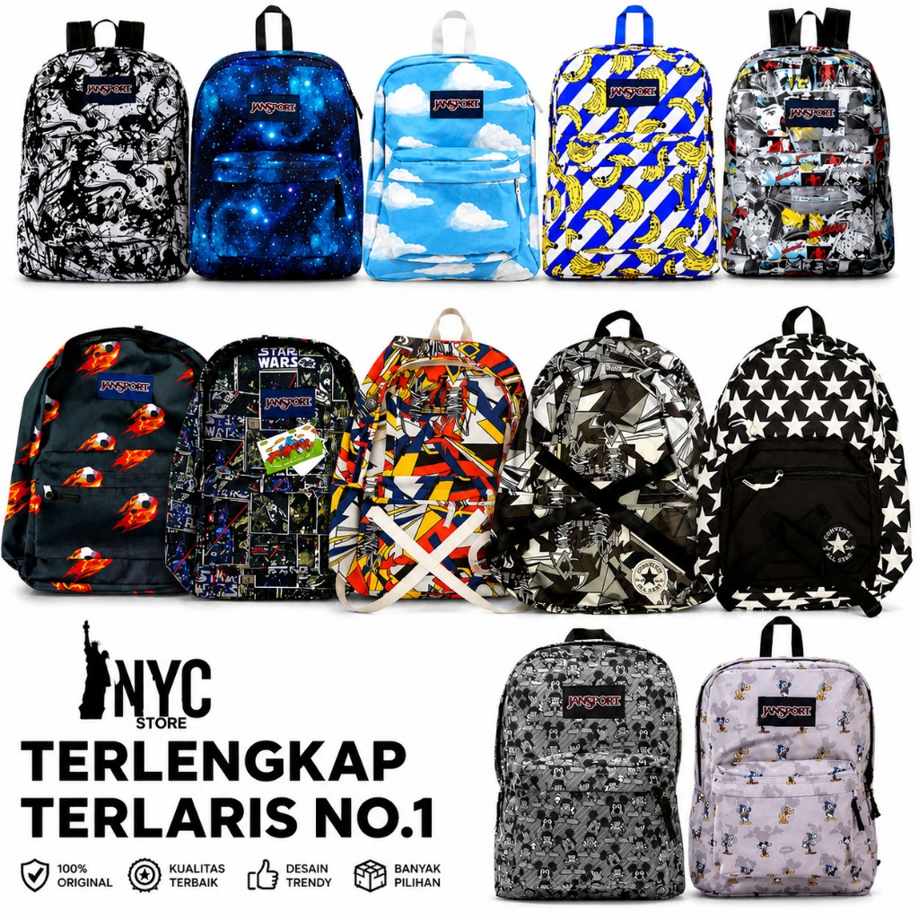 Tas Ransel Converse & Js Full Tag/Embos Lengkap Bahan Tebal 100% High Quality