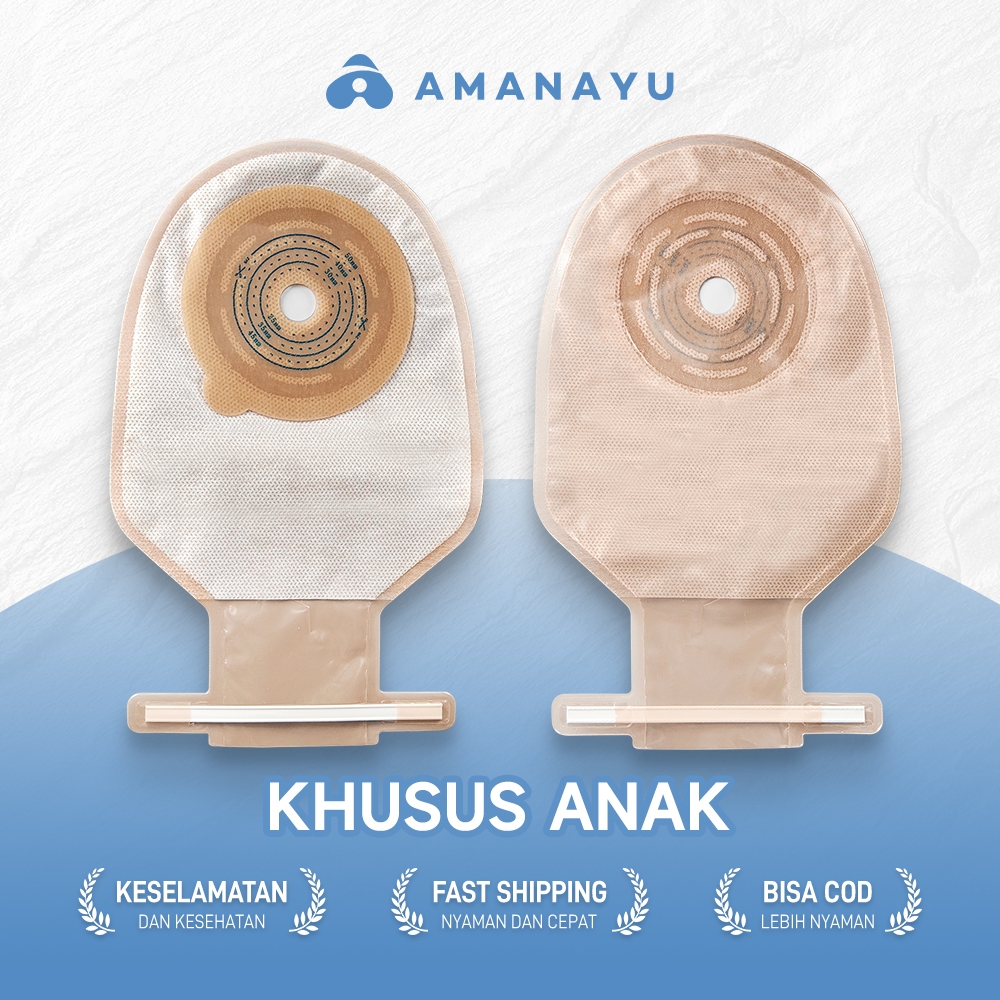 10pcs Kantong Stoma Bayi/Anak Colostomy Bag Drainable Kantong Kolostomi Tutup Terlipat 20-50mm