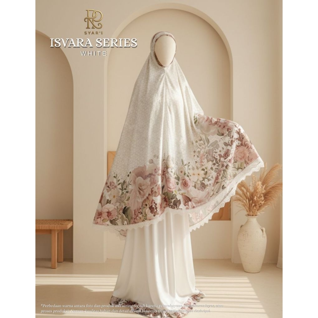 DEFECT SALE | MUKENA PREMIUM SILK SESERAHAN UMROH HAJI ISVARA SERIES WHITE PUTIH ORI ROYALE PREMIUM