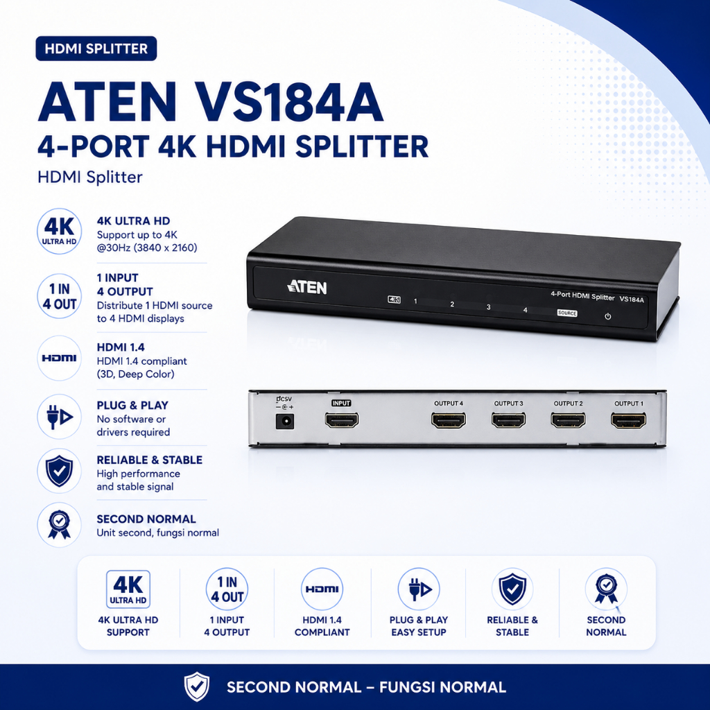 ATEN VS184A 4-Port HDMI Splitter SECOND NORMAL