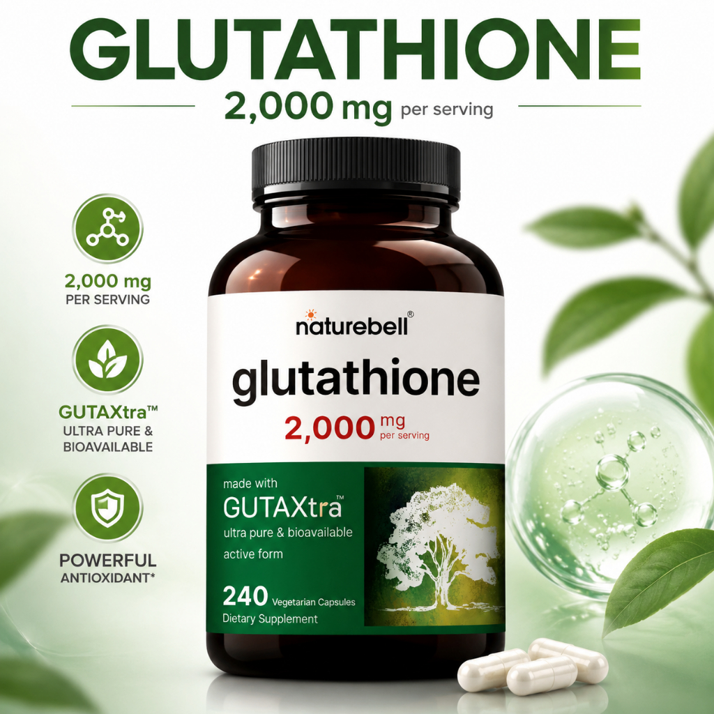 NatureBell Glutathione Supplement 2000mg Per Serving 240 Veggie Capsules