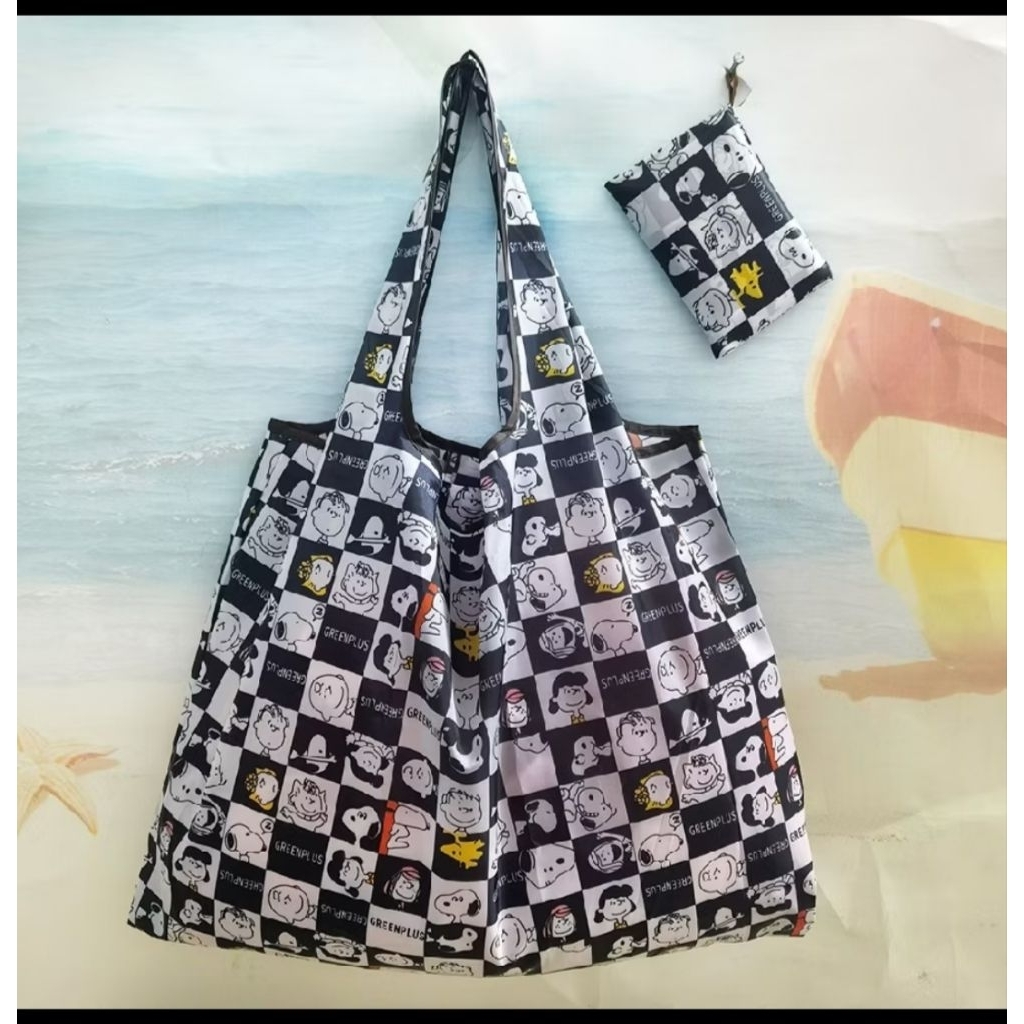 Tote bag snoopy tas belanja snoopy shopping bag snoopy tas lipat wanita karakter snoopy