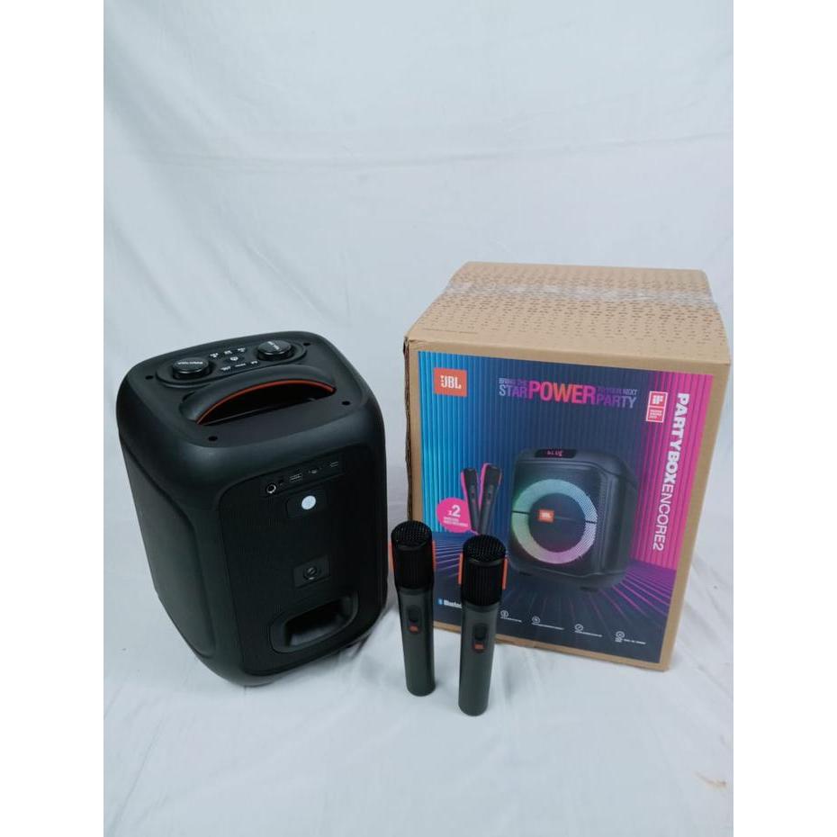JBL Partybox Encore2 / Encore 2 – Portable Party Speaker komplit mic 2 buah sesuai gambar