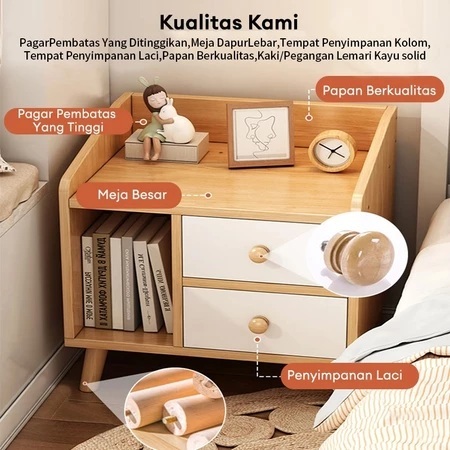 Meja Nakas Lemari Nakas Kayu Meja Nakas Serbaguna Lemari Penyimpanan Nakas Minimalis Meja Samping