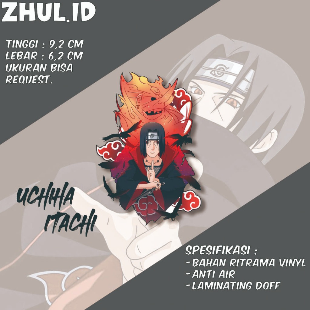 Sticker Anime cutting Uciha Itachi Anti Air