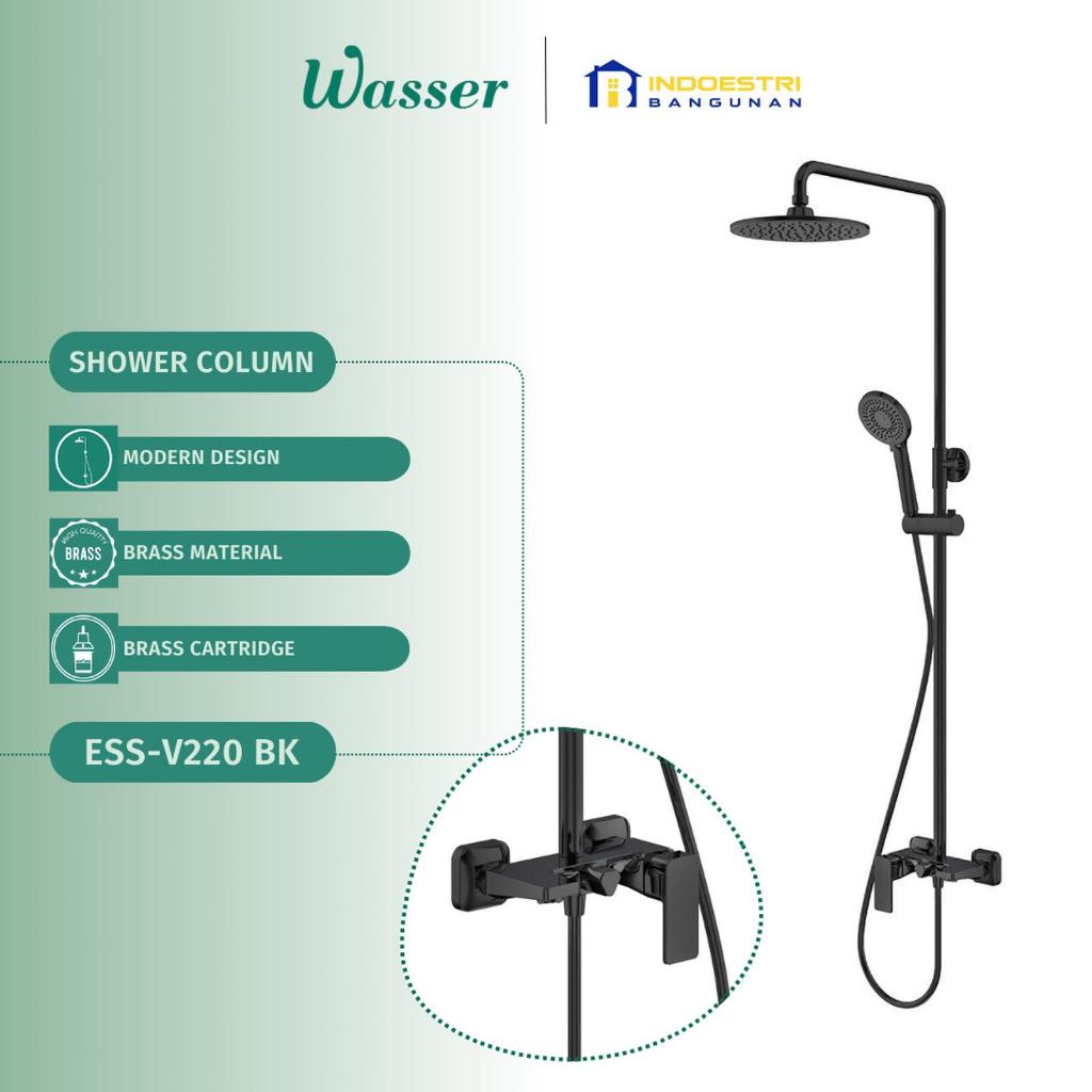 Shower Column Set Wasser ESS V220 Matte Black / Wasser Shower Tiang