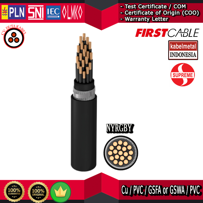 Kabel NYRGBY 16x1,5 mm2 SUPREME KABELMETAL (KMI) FIRSTCABLE /16x1,5mm2/16 x 1,5 mm2/16x1.5 mm2/16x1.