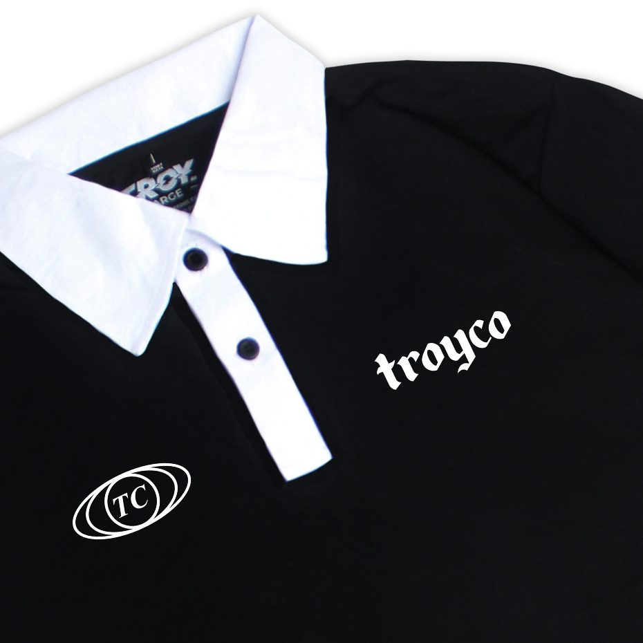 Troy Company Wangky Polo Shirt Black White TC Motion - Kaos Polo Pria Hitam Putih WKD 3563