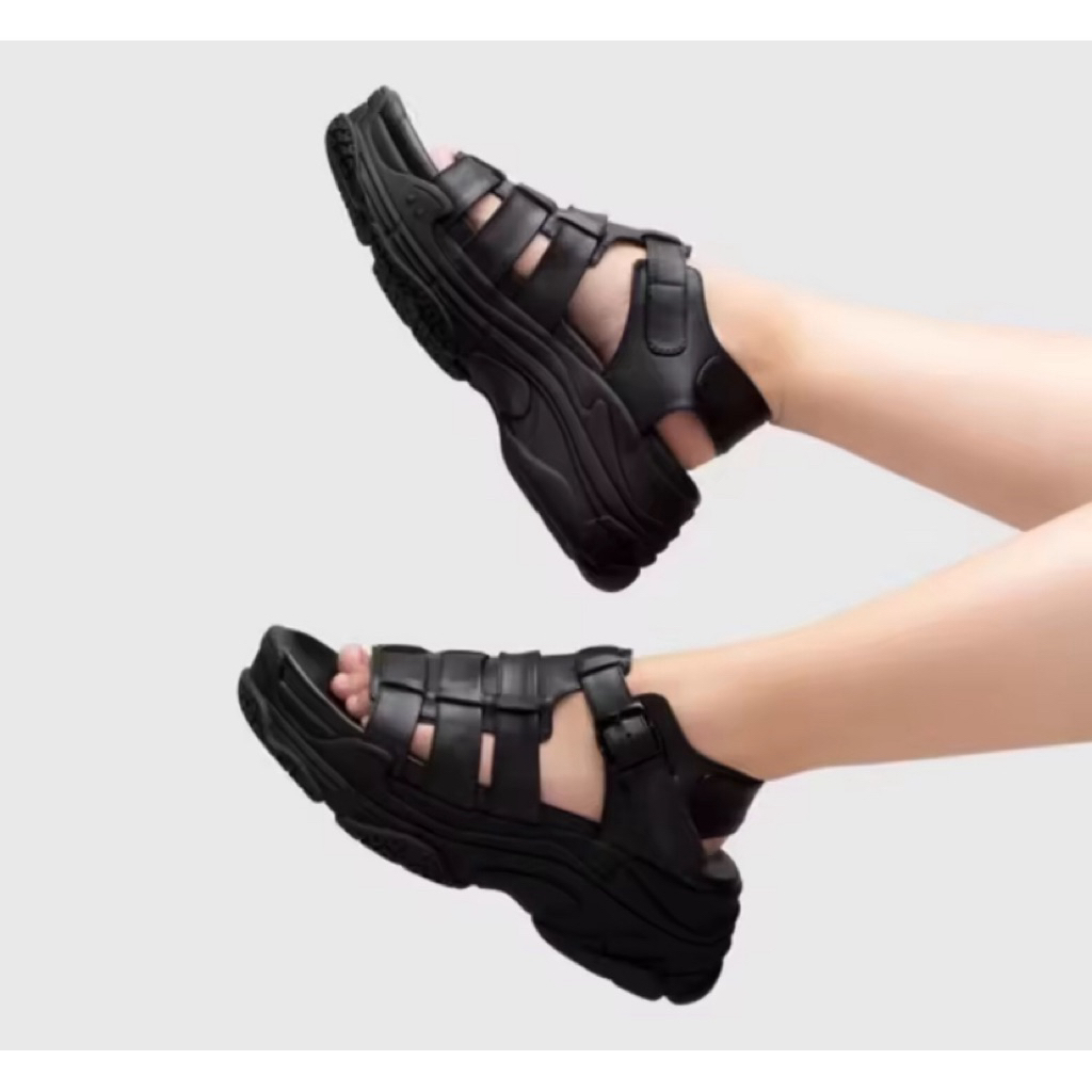 ADORABLE PROJECTS ZENS PLATFORM BLACK SENDAL WANITA SIZE 39