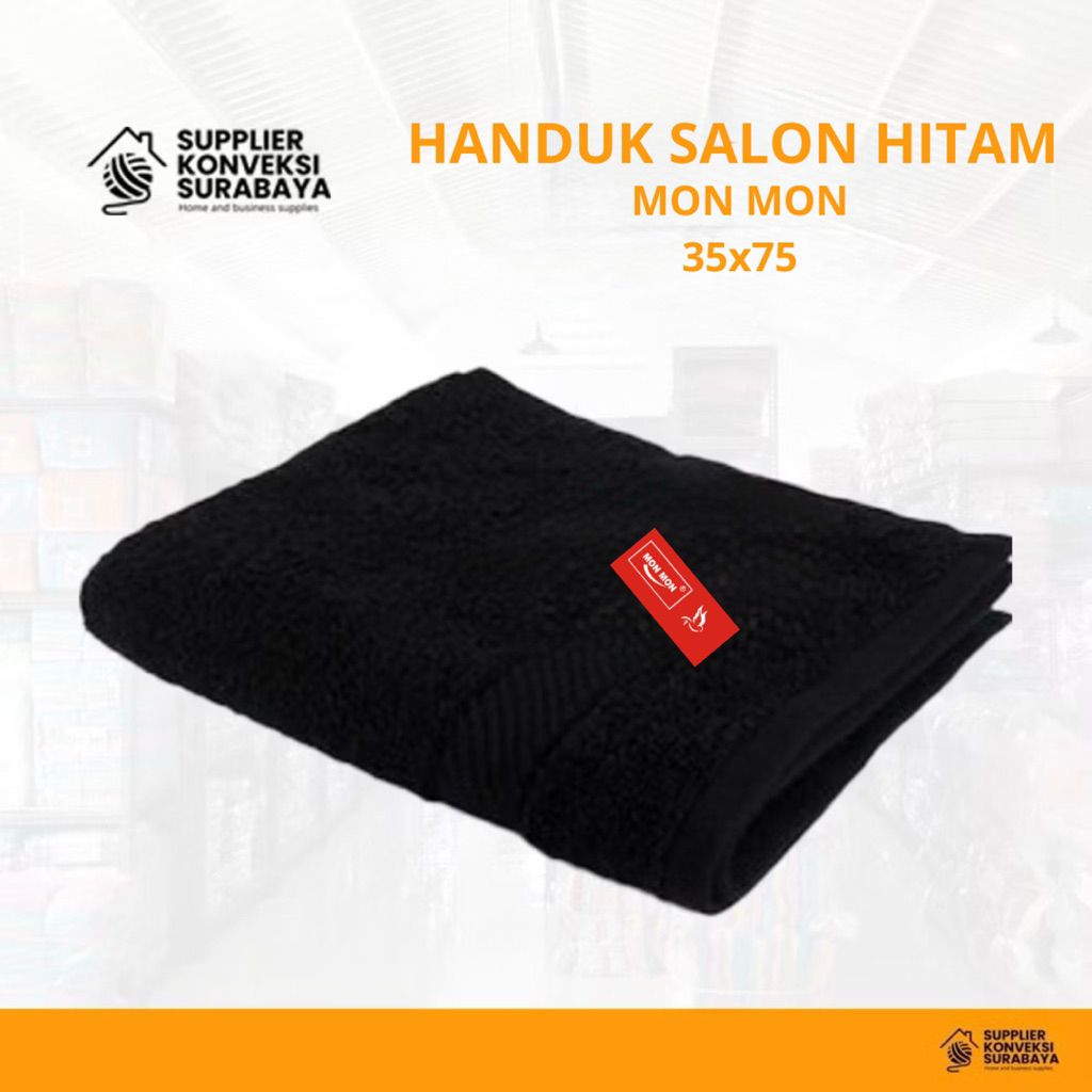 GROSIR Handuk Salon Hitam Mon Mon 35x75 Murah