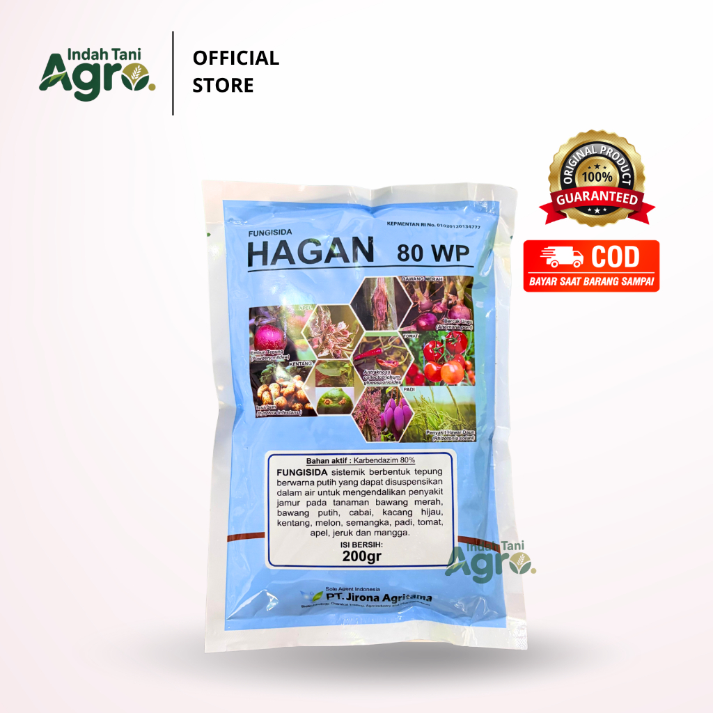 Fungisida Hagan 80 WP 200 Gram Tepung Sistemik Mengendalikan Jamur Tanaman