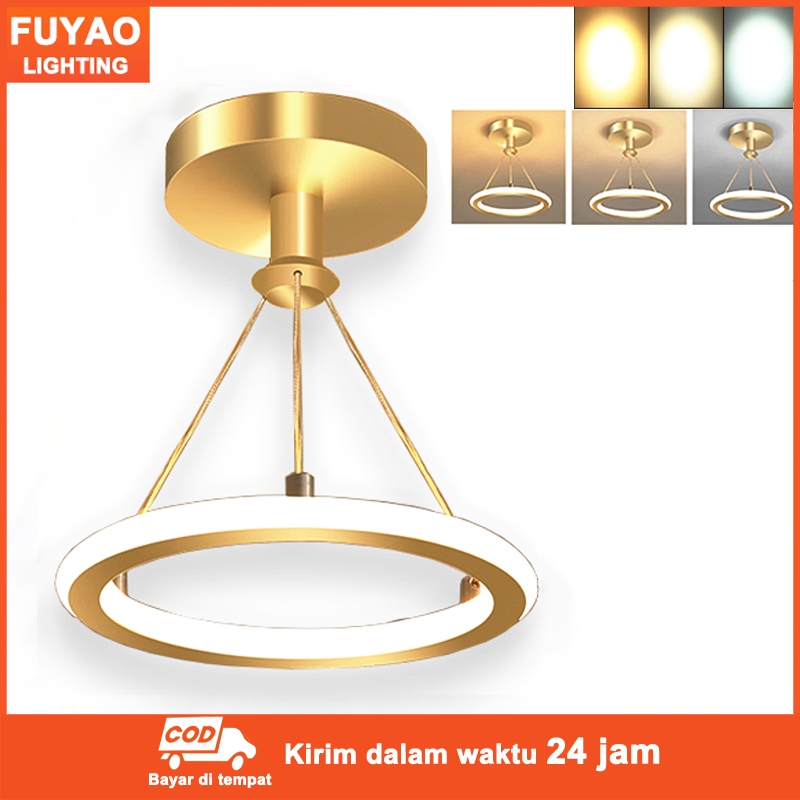 FL Lampu Hias Gantung 1Ring / 2Ring / 3Ring Minimalis Modern Lampu Hias Rumah 3Warna Lampu Gantung
