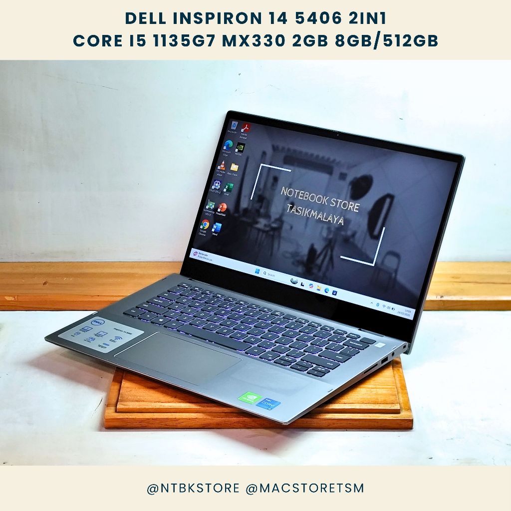 Dell Inspiron 5406 2in1 Core i5 1135G7 MX330 2GB 8GB/512GB 14 inch 1080p x360 Flip Yoga Fingerprint 
