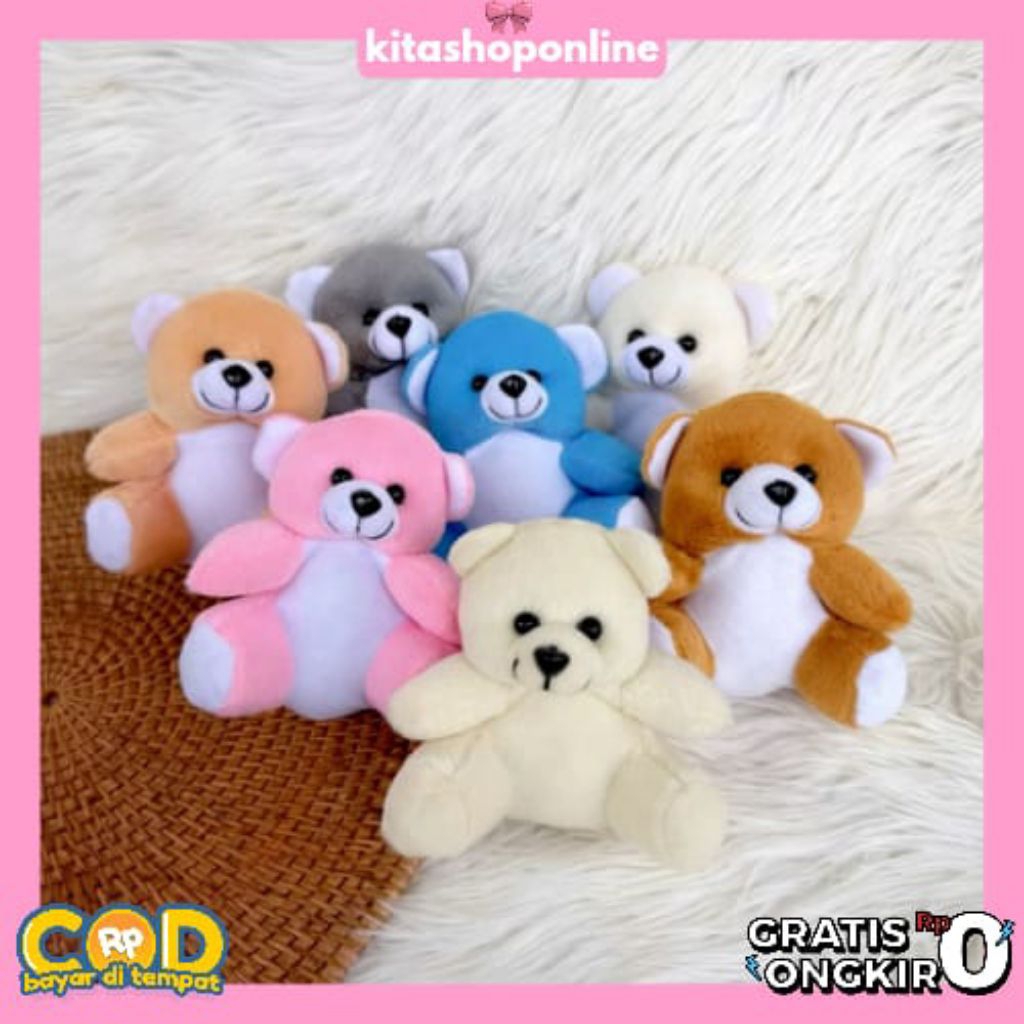 Boneka Bear Mini Tinggi 12cm | Beruang Kecil