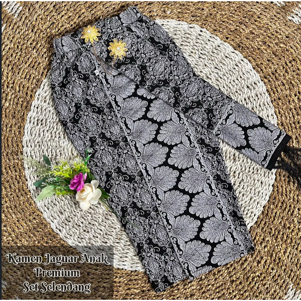 Kamen Jaguar serat anak strait set selendang