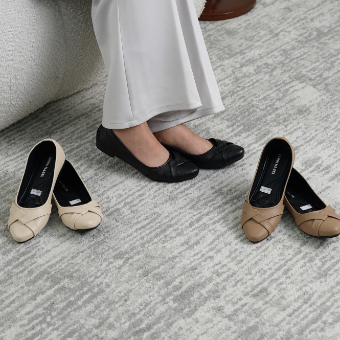 Sepatu Sandal Wanita Flat Shoes Sol Karet Lentur HR44