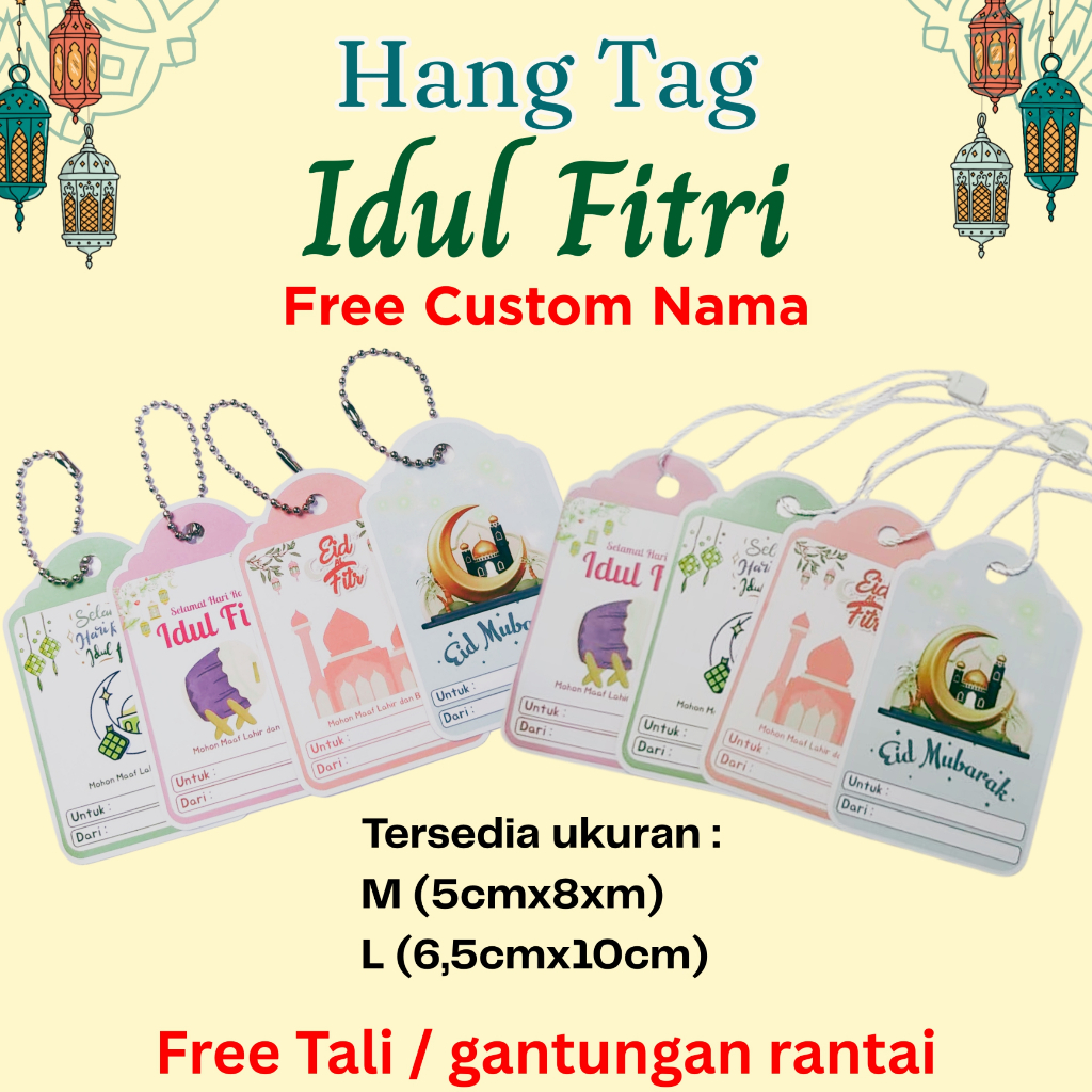 HANG TAG CUSTOM IDUL FITRI LEBARAN - TAG IDUL FITRI - IDUL FITRI TAG - IDUL FITRI HAMPERS HANG TAG I