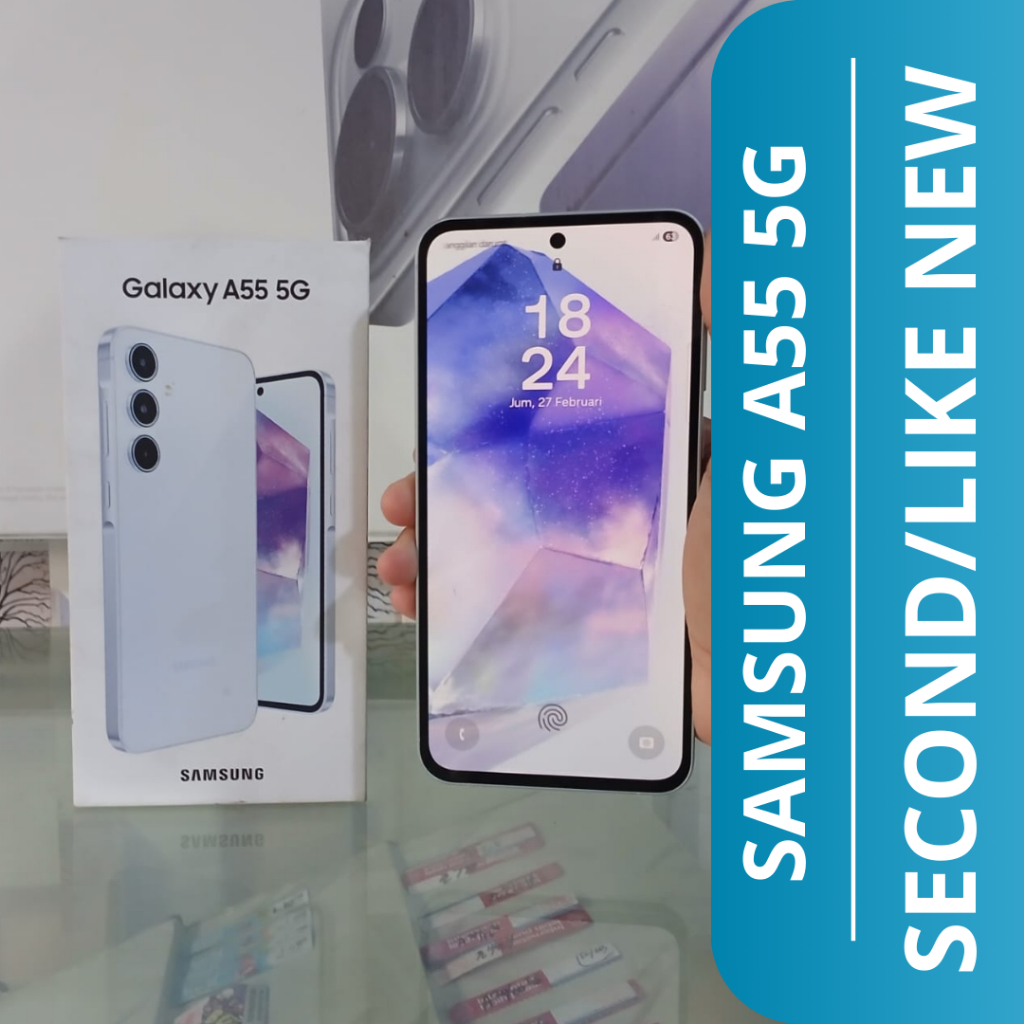 MULUS SUPER LIKE NEW HP SECOND SAMSUNG A55 5G 8/256GB / SAMSUNG A55 5G HP SECOND / MULUSS SECOND LIK