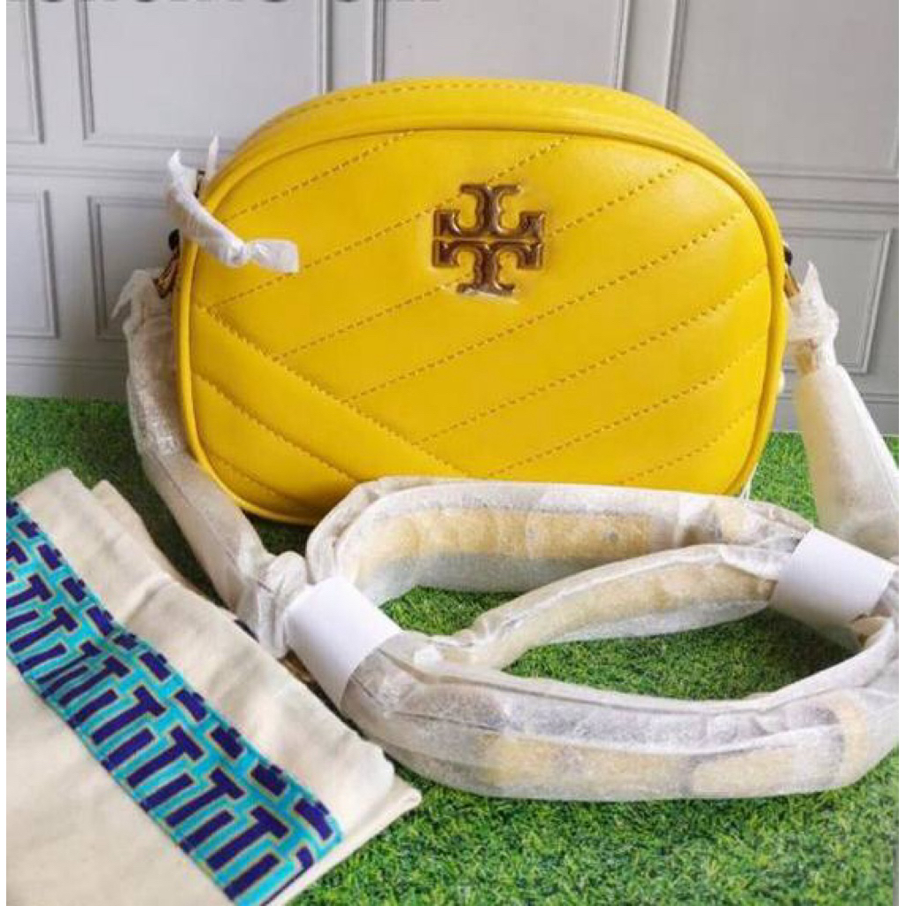 tas selempang wanita tory burch original tb kira camera bag lemon yellow