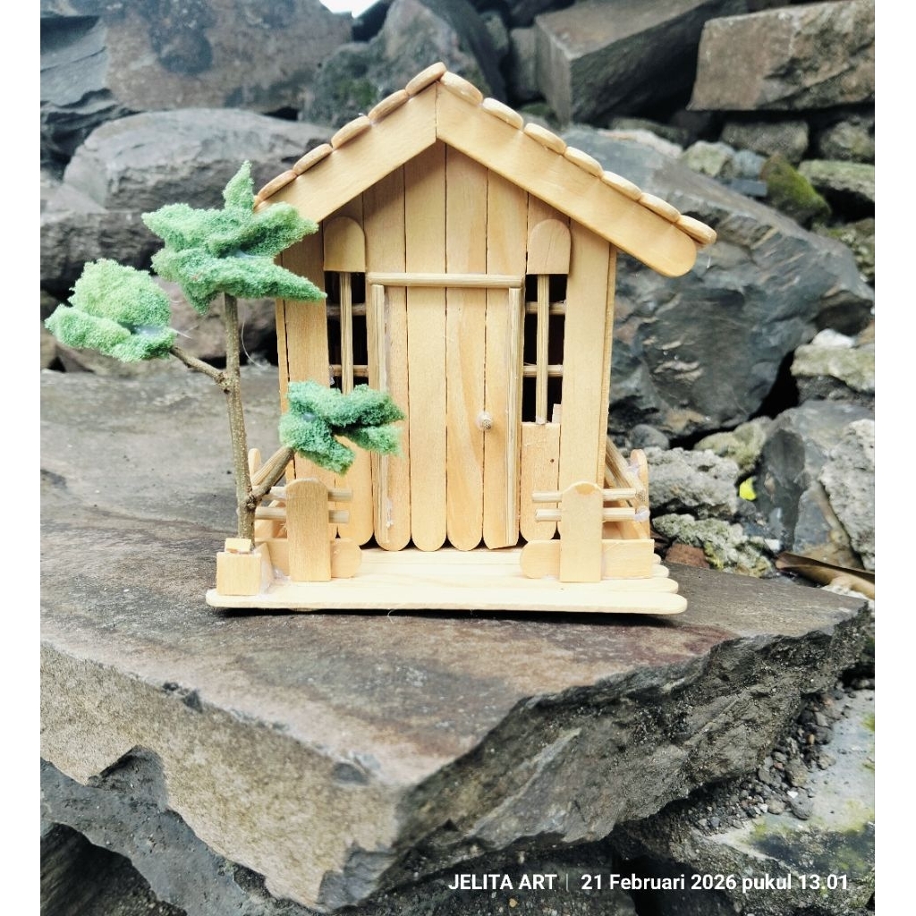 KERAJINAN MINIATUR RUMAH STIK ES KRIM