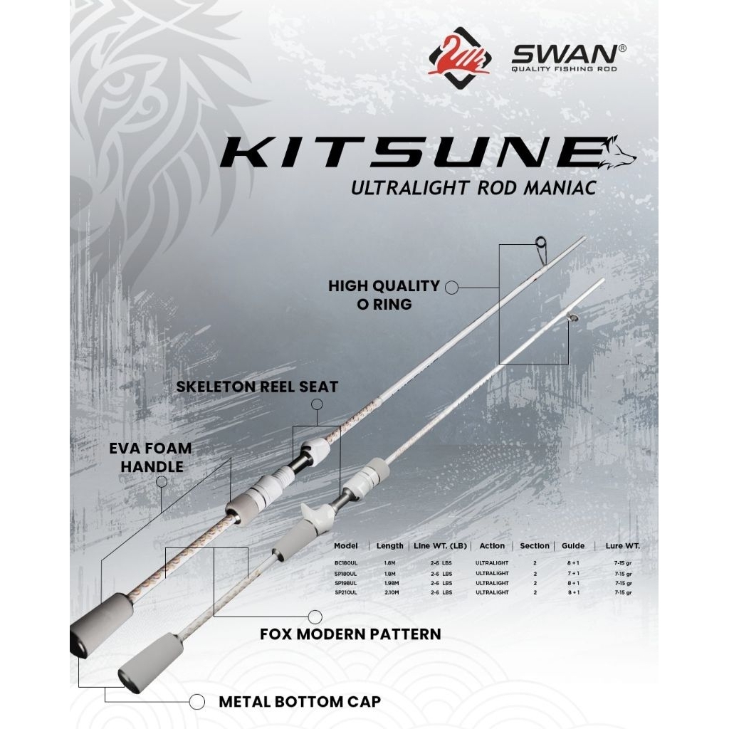 Joran SWAN KITSUNE ULTRALIGHT SOLID CARBON - Spinning & BC