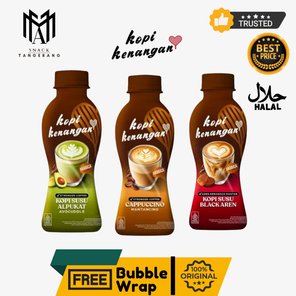 Kopi Kenangan Botol Capuccino Kopi Susu Black Aren Alpukat 220 ML - Satuan