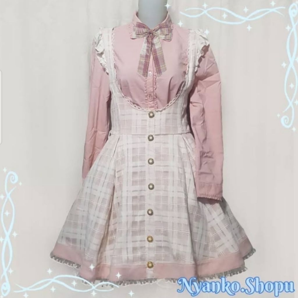 Liz Lisa plaid pink overall jumpskirt