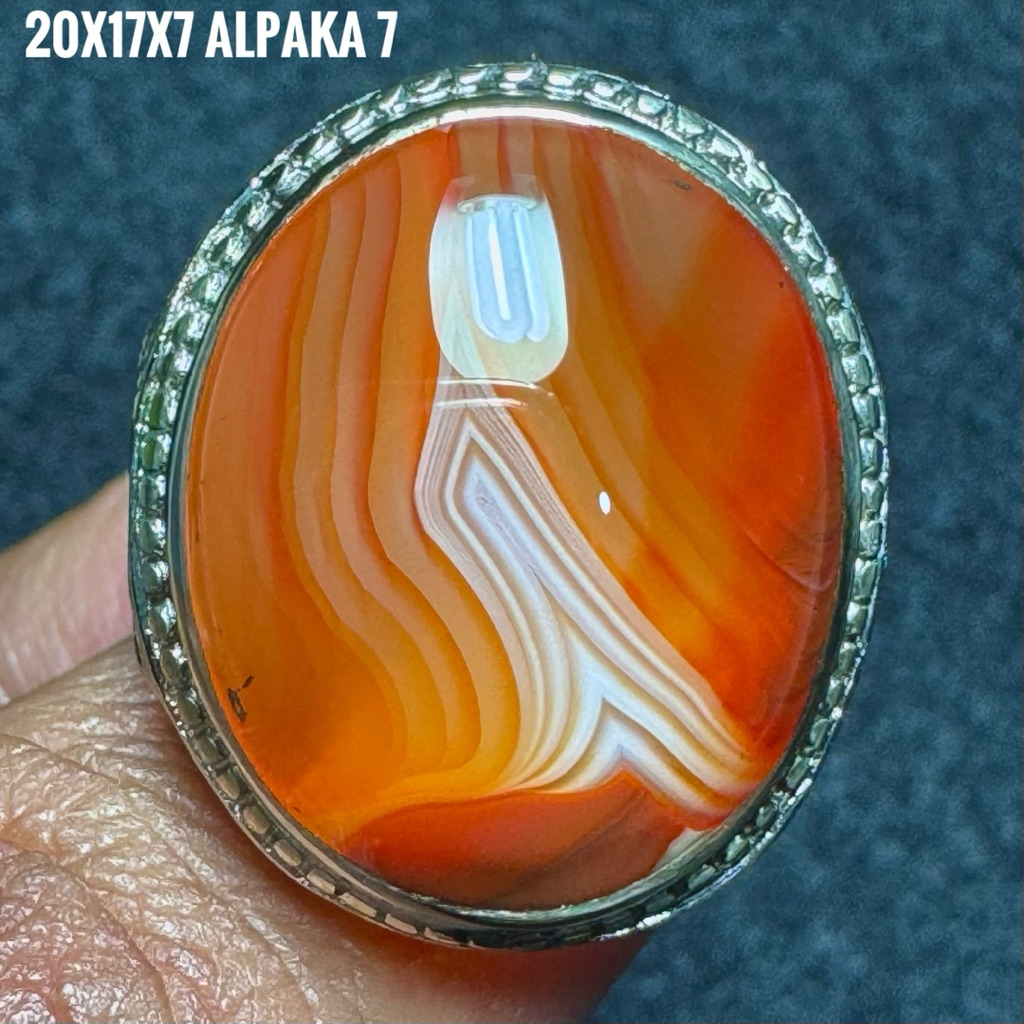 Cincin Batu Akik Natural Cempaka Merah (Asli Alam)