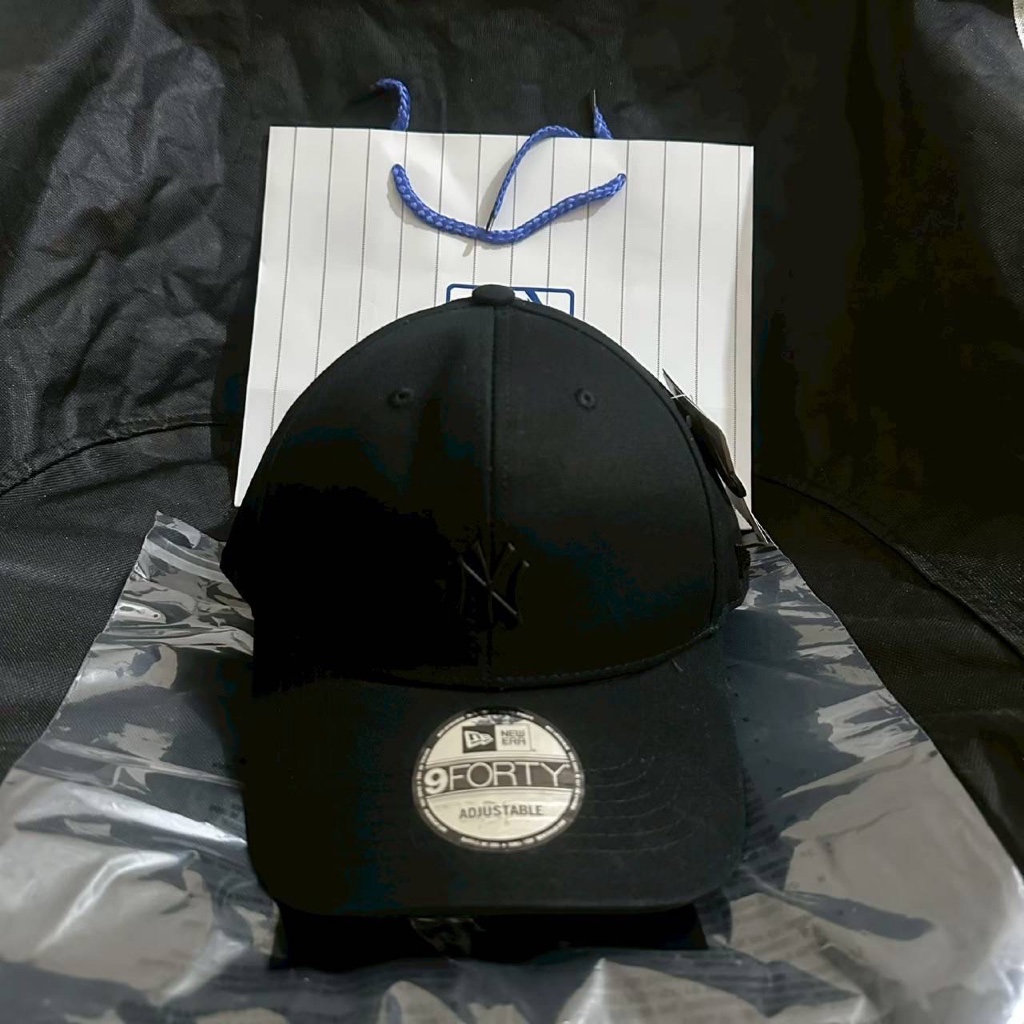 TOPI BASEBALL MLB NY MINI METAL PLAT LOGO ORIGINAL FULL BLACK CAPS / TOPI BEST SELLER BISA COD / FUL