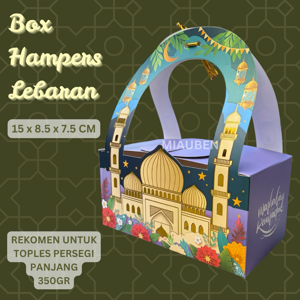 (1pcs) box hampers lebaran 1 toples 350gr persegi panjang