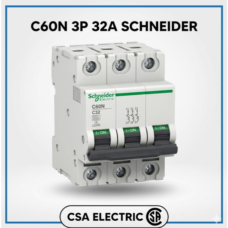 Schneider Electric MCB Multi9 C60N 3P 32A 6kA Original Industrial Grade