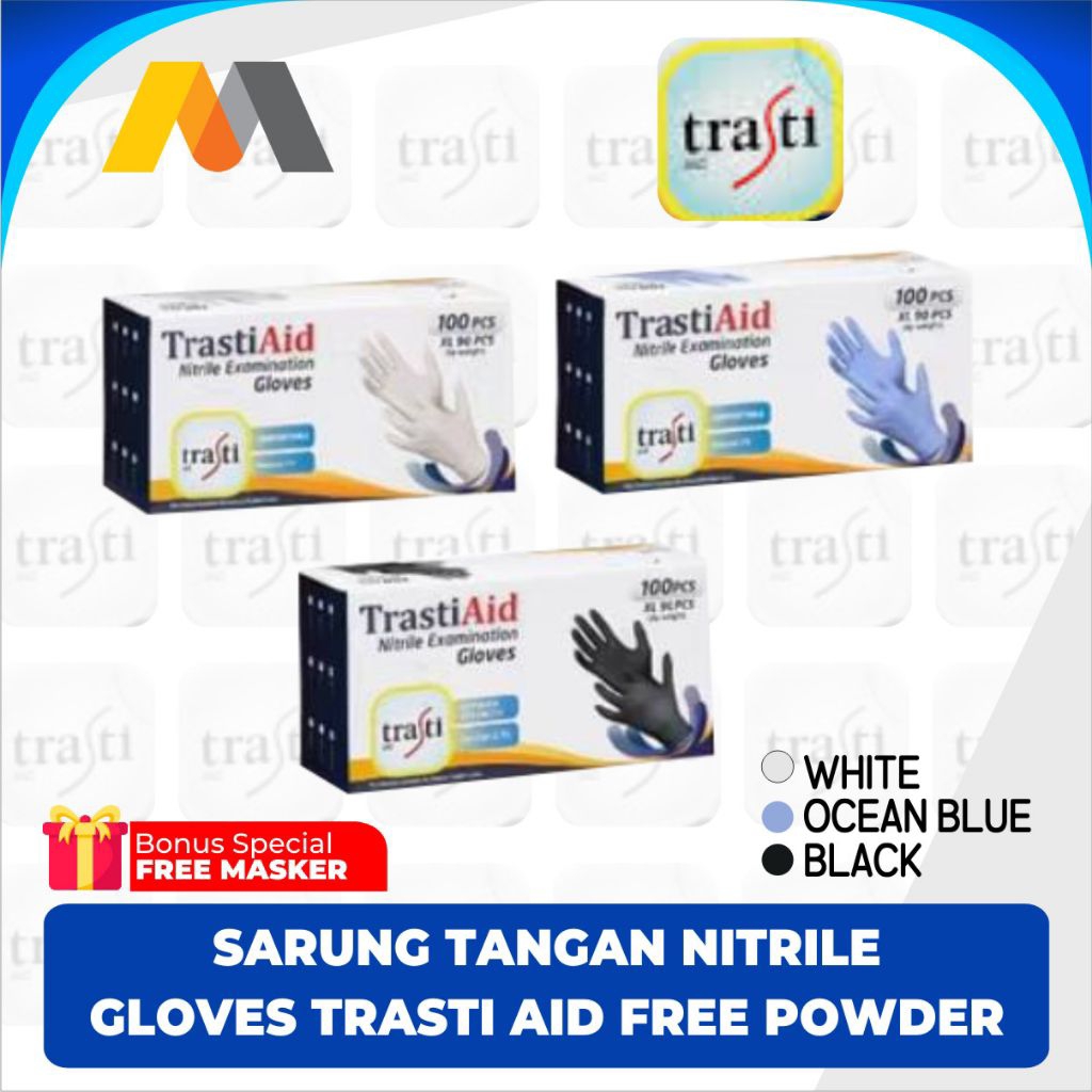 Sarung Tangan Nitrile Trasti Aid / Black Nitrile disposable gloves / sarung tangan makanan